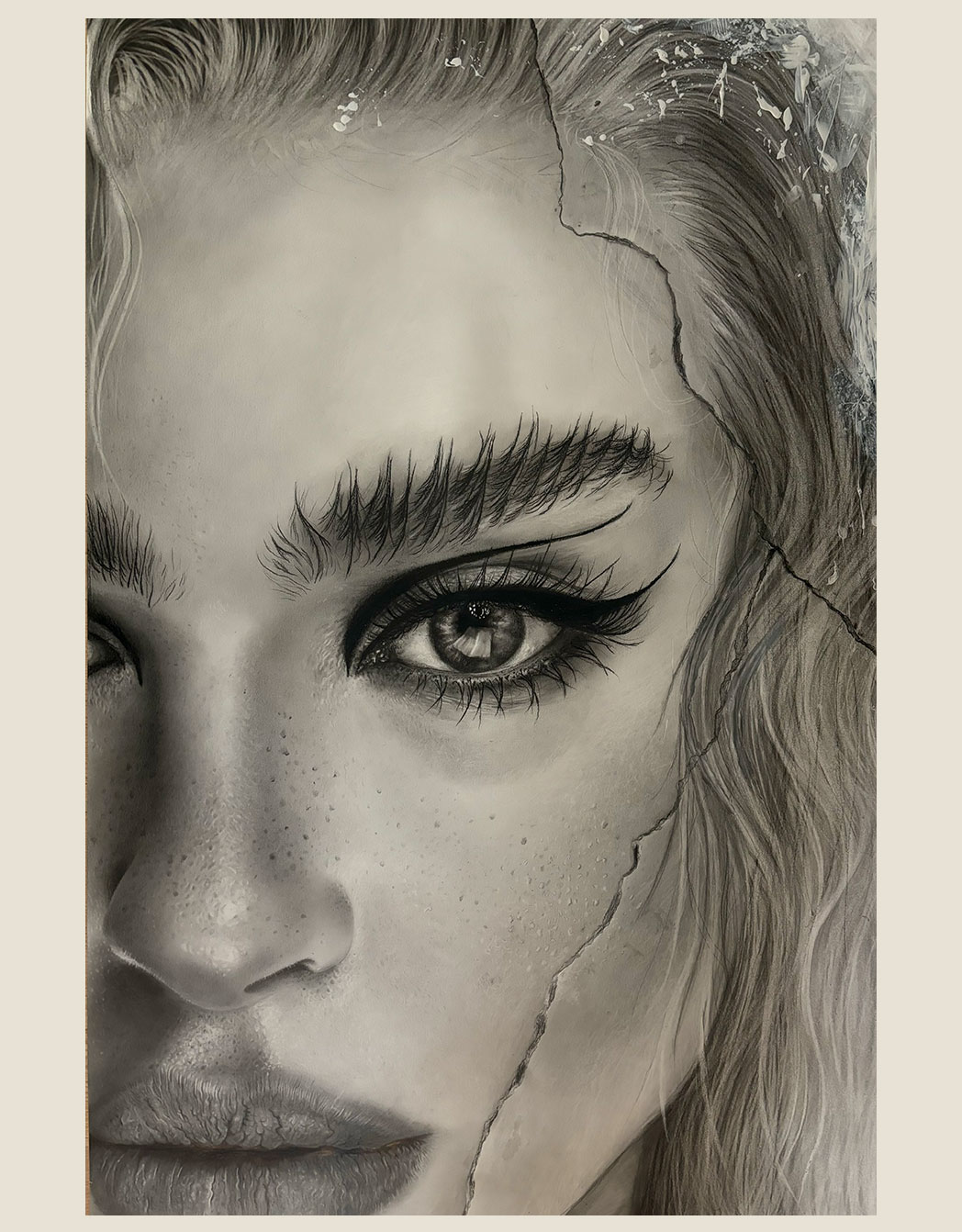 Fracture I, 2023 — Charcoal and pencil on paper